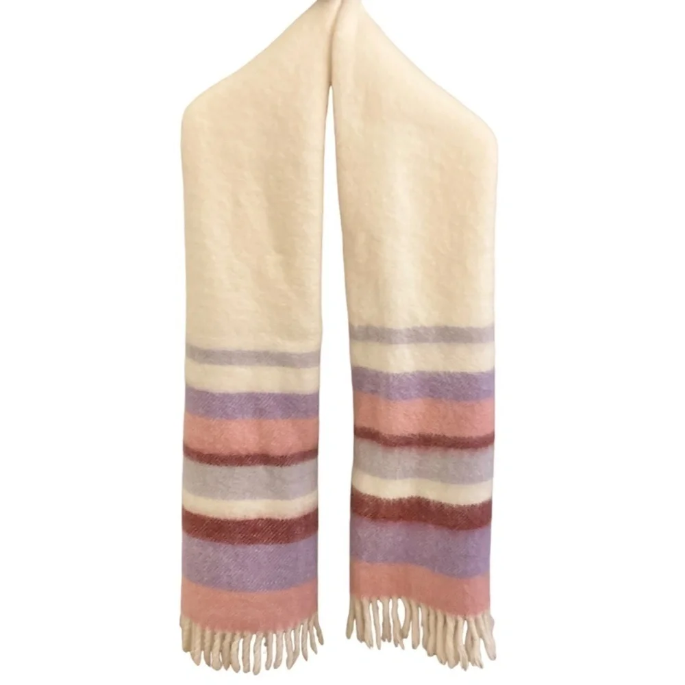 Vtg 1970s BRITA SEPPA Finland RIIKKA Wool Travel Blanket Scarf Shawl Wrap Throw